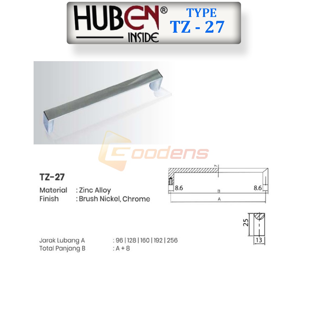 Huben TZ-27 Tarikan Laci Handle Laci Lemari