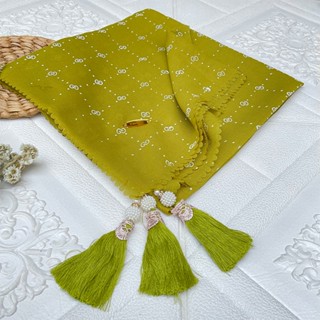Aa.Store09 Segi Empat Tasel  Hijab Segiempat Tasel Jilbab Waffle Kerudung Voal Motif Pom Pom