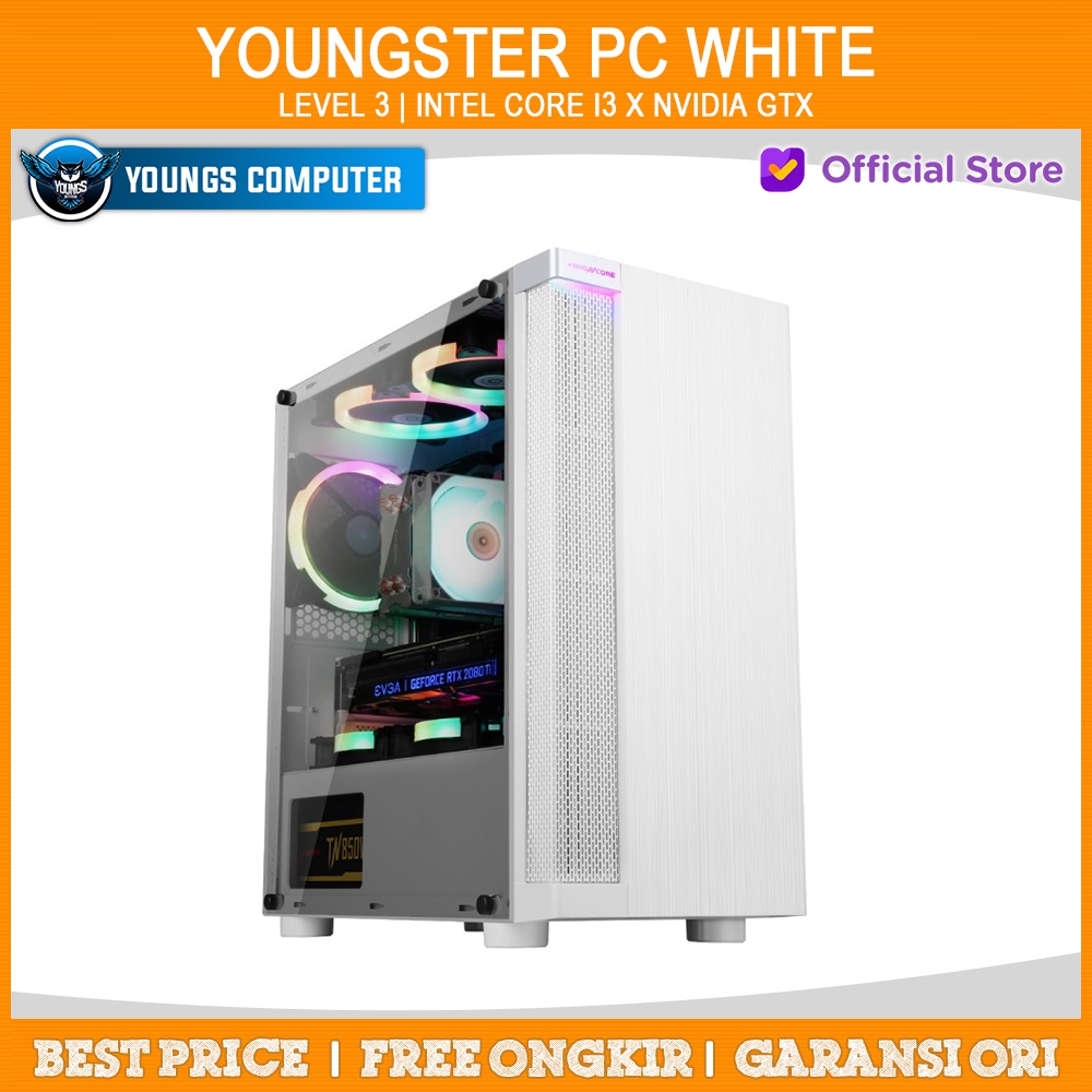 YOUNGSTER PC WHITE | Level 3 | Intel Core i3 x Nvidia GTX