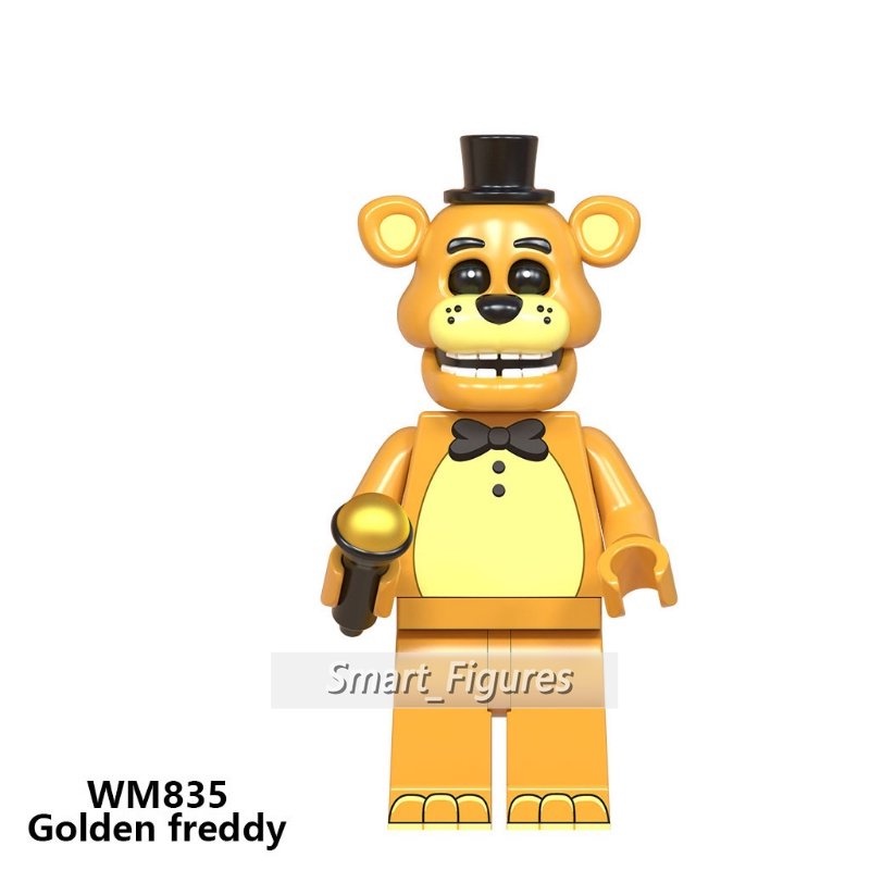 Chica Minifigures Mainan Hadiah Golden Freddy Freddy Foxy Spintraft Bonnie Lima Malam Di Angka Mini Freddy WM6074