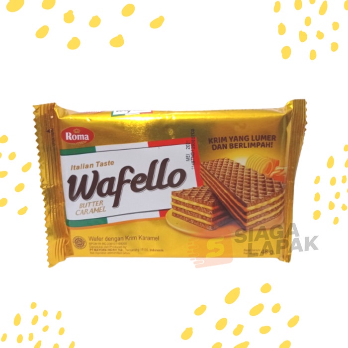 Roma Wafello Wafer Coklat Choco Blast - Butter Caramel 37gr