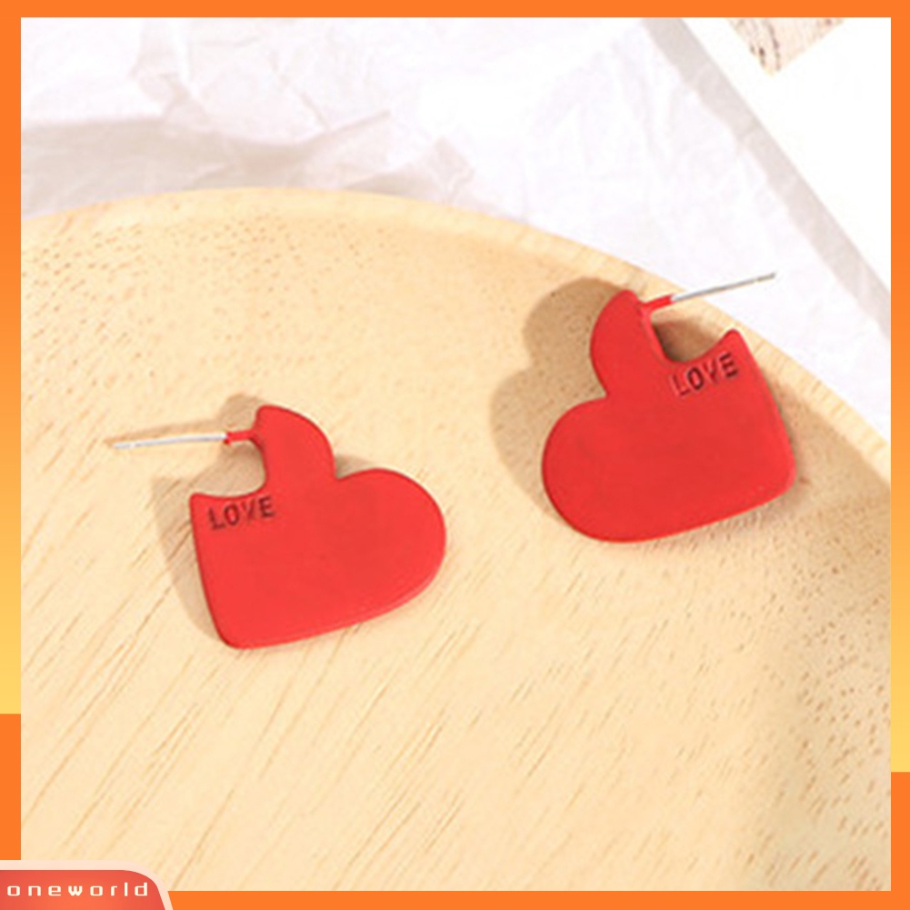 [WONE] 1/2pasang Wanita Cinta Kecil Hati Alloy Ear Stud Earrings Pesta Club Perhiasan Hadiah