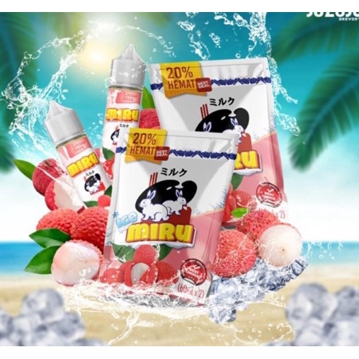 MIRU LYCHEE 60 ( 1 POUCH ISI 2 BOTOL )