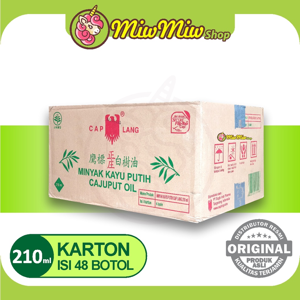 Cap Lang Minyak Kayu Putih 210 ml 1 karton isi 48 pcs