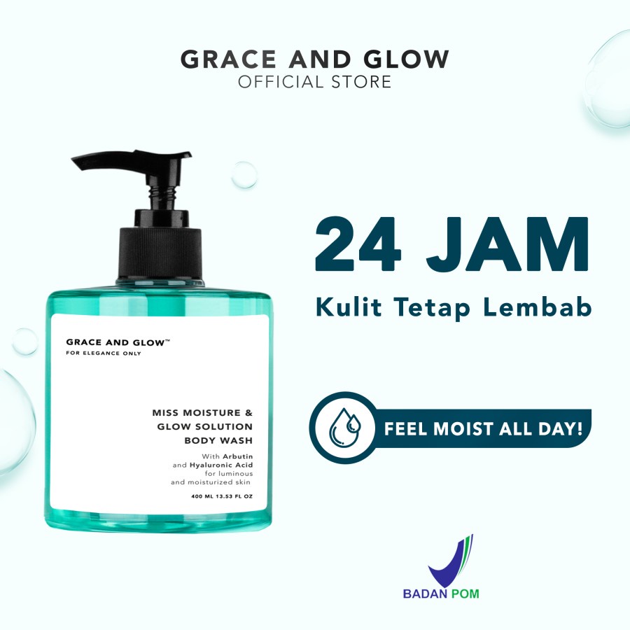 Body Wash Whitening Pelembab Kulit Grace and Glow Miss Moisture &amp; Glow Body Wash 400 ml