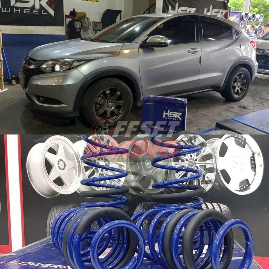 LOWERING KIT HSR BLUE HONDA HRV 2015-2020 - Per Mobil HRV Ceper Depan Belakang