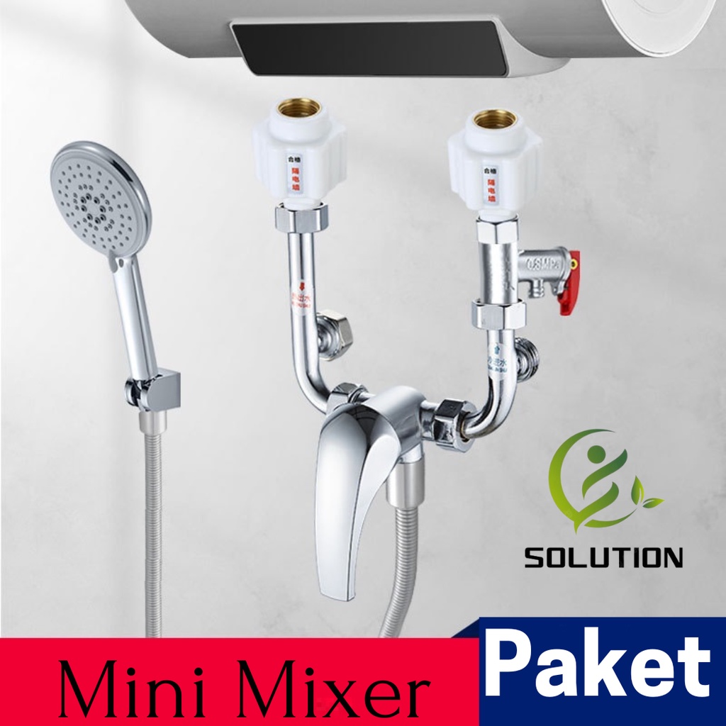 Kran Shower Panas Dingin mini mixer Water Heater Tanpa Bobok Tembok