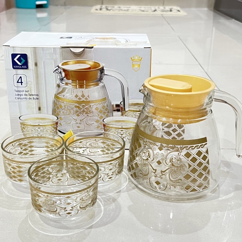 Pitcher 4 in 1 Kairo Kimglass Pitcher Teko Set Kado Emas