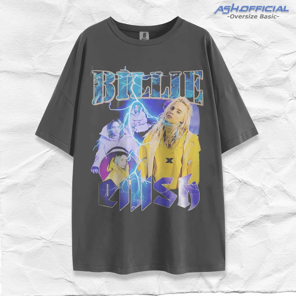 Billie Eilish vintage rap tee/kaos oversize wanita