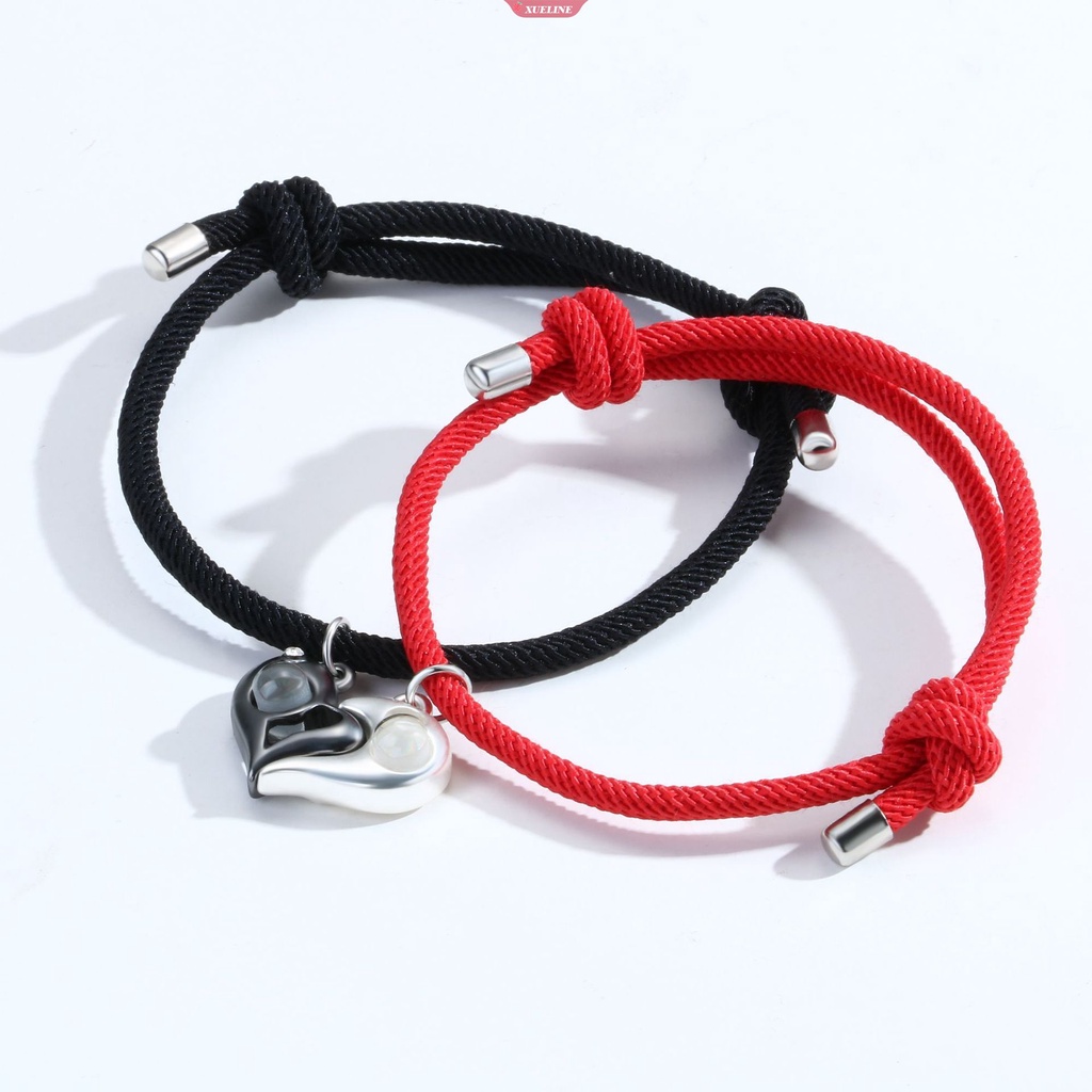 Baru 100bahasa I love you couple Gelang Proyeksi Berbentuk Hati Pasangan magnet Fase Hisap Proyeksi Batu Hari Valentine Gelang [ZXL]