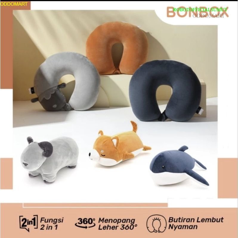 ORIGINAL Bonbox BNP30 Bantal Leher Traveling Boneka 2 in 1