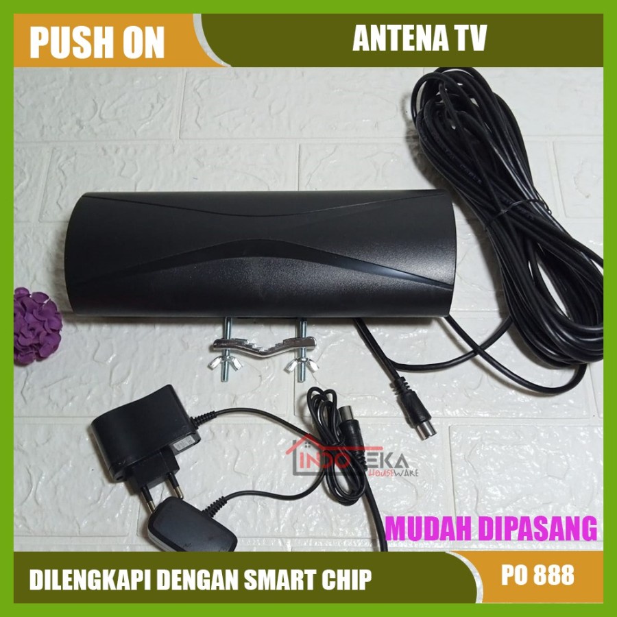 Antena TV digital Push On PO-888 indoor outdoor + kabel 10 meter