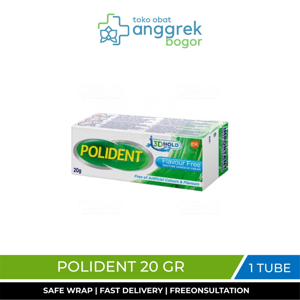 POLIDENT 20 GRAM/PEREKAT GIGI PALSU/LEM GIGI PALSU