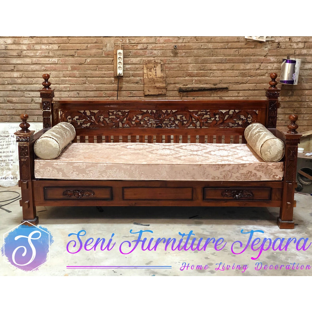 BALE-BALE KAYU JATI / SOFA SANTAI JATI / SOFA BED MINIMALIS JATI