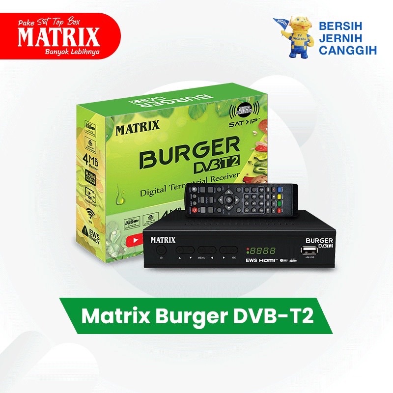SET TOP BOX MATRIX BURGER HIJAU  | STB MATRIX BURGER HIJAU