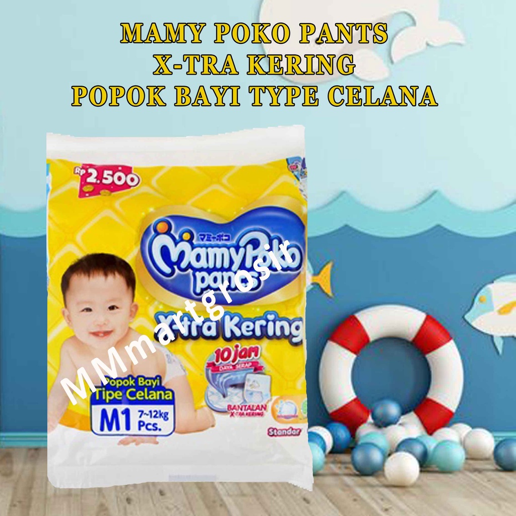 MamyPoko Pants / X-tra Kering / Popok Bayi Type Celana / M1 7-12kg