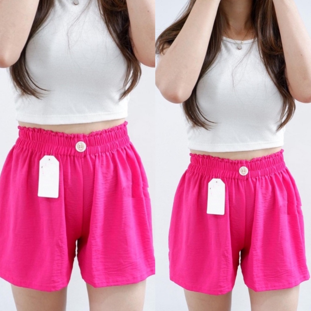 Lila Hotpants Celana Pendek Wanita Kancing Crinkle Airflow Premium