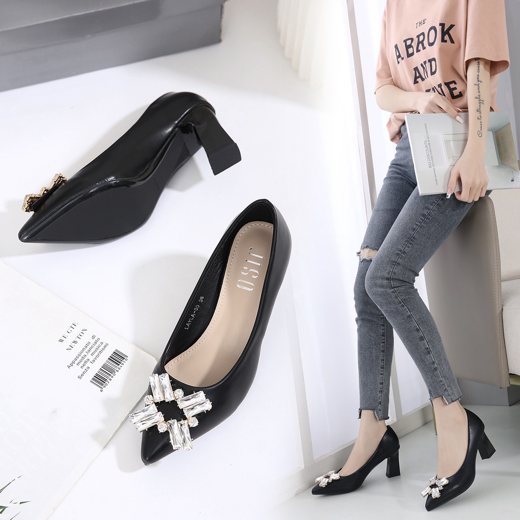 JISO RYONA LAYLA-50 Sepatu Wanita Kerja High Heels 7cm Import