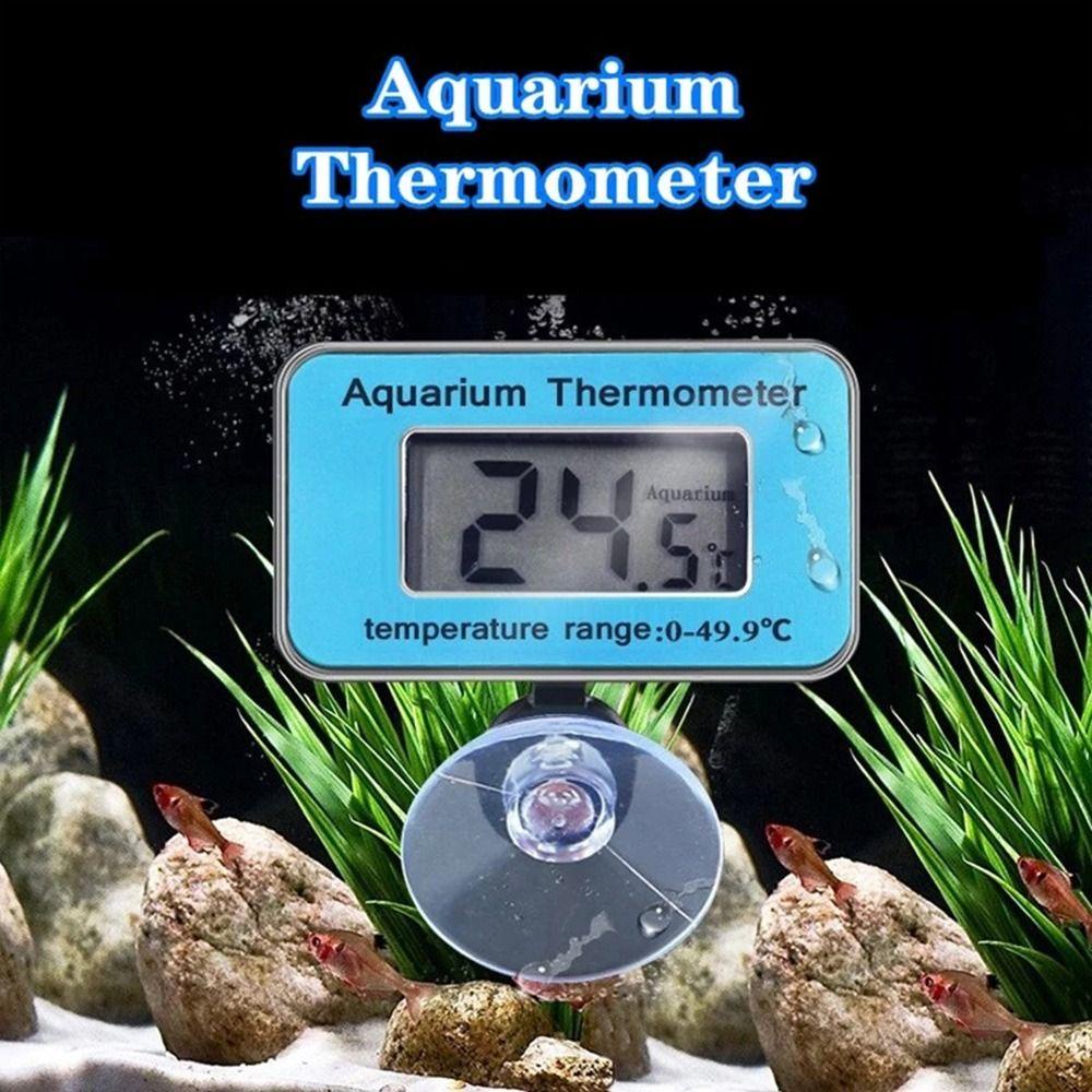 POPULAR Populer Termometer Aquarium Ikan Tangki Suhu Air Dengan Suction Cup Pengukur Suhu Tahan Air