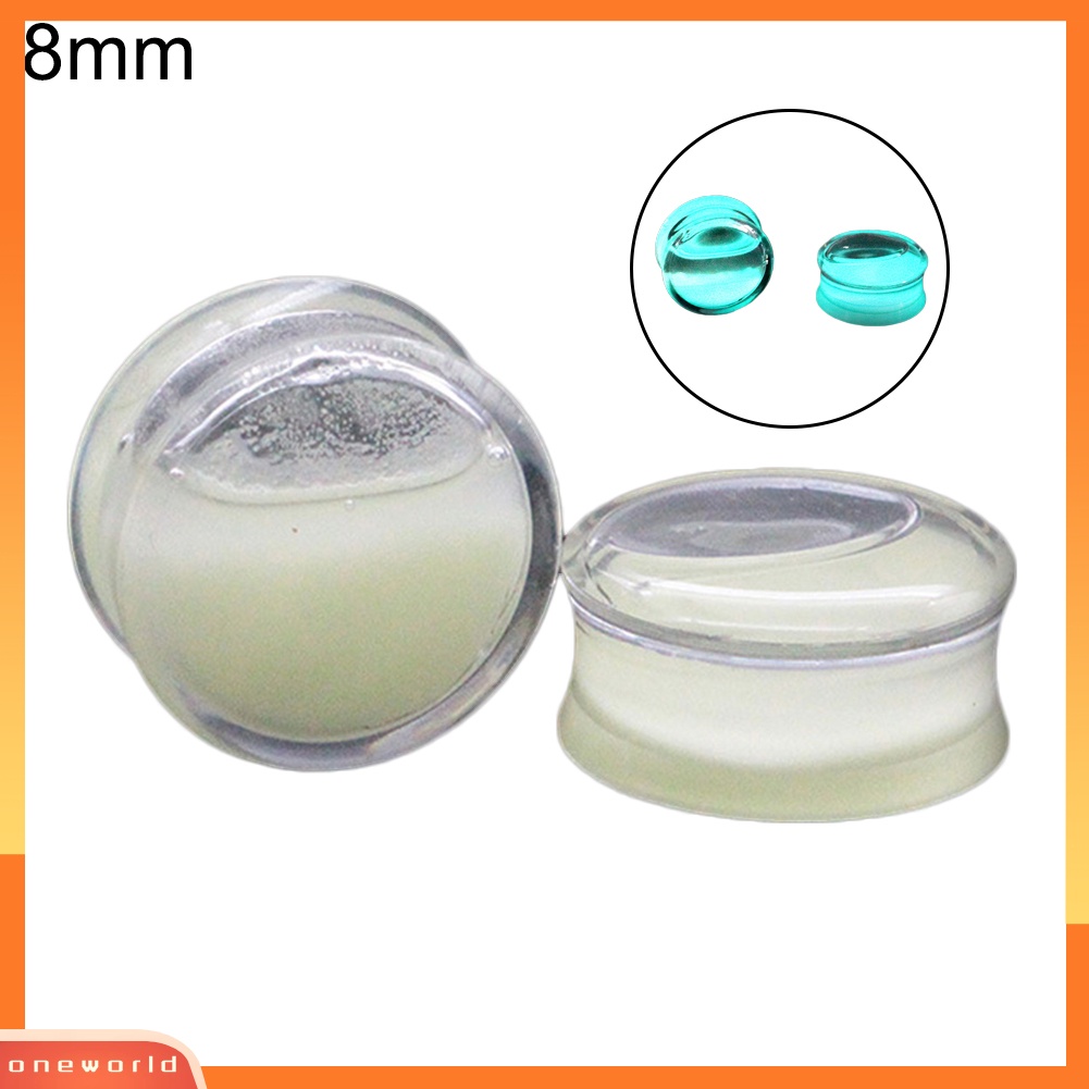 [WONE] Luminous Bening Akrilik Cair Daging Terowongan Telinga Saddle Plug Piercing Perhiasan