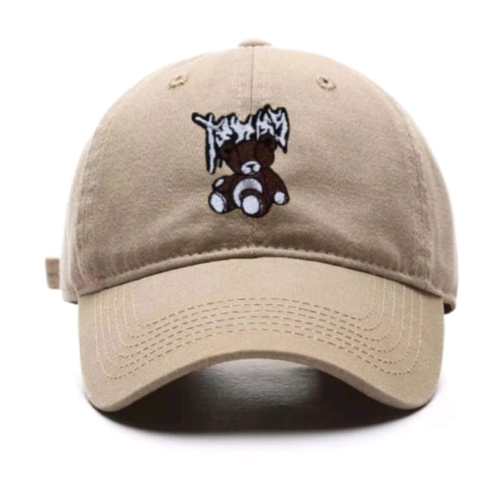 Topi Baseball Teddy Bear 6 panel Distro Pria