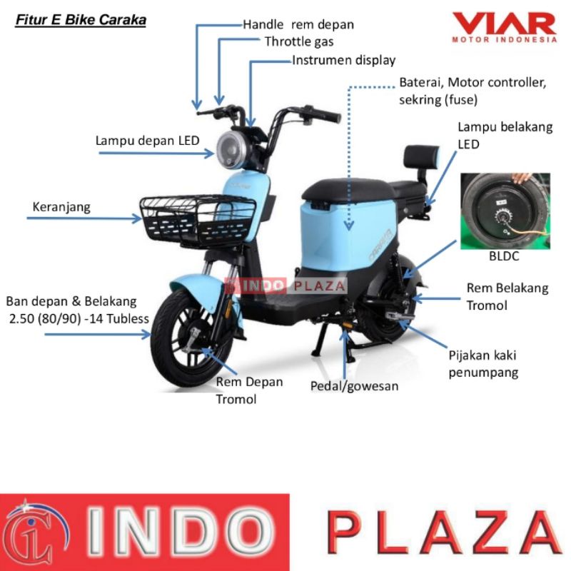 SEPEDA LISTRIK VIAR CARAKA GARANSI RESMI
