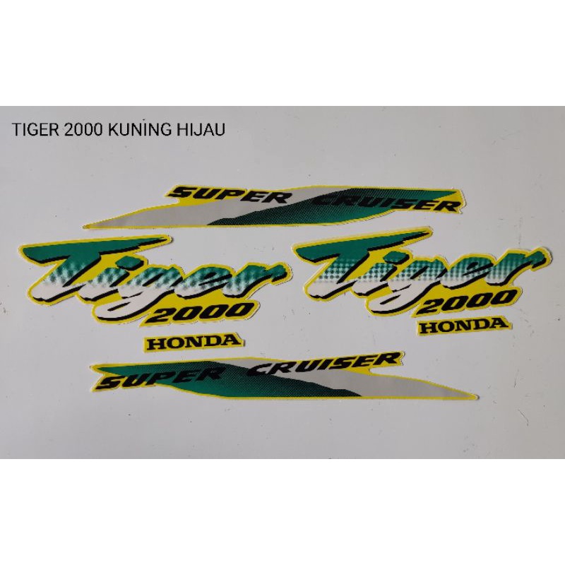 STRIPING ORI HONDA TIGER 2000 ) Kuning Hijau