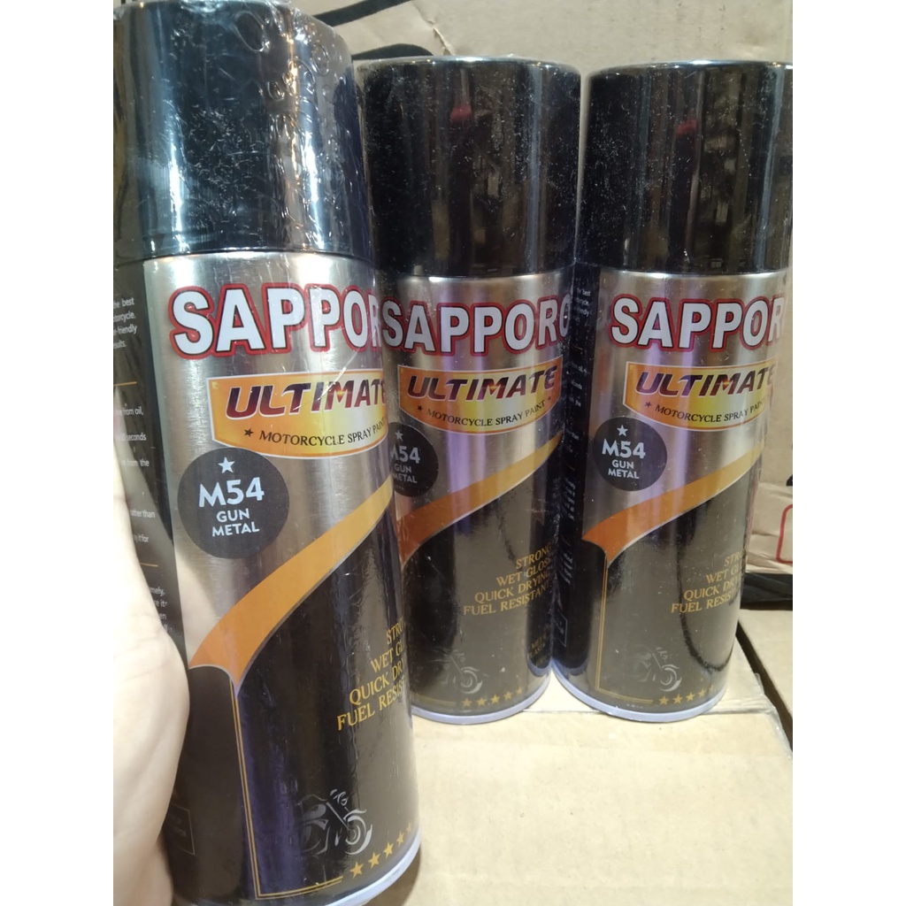 cat spray pilok pilox cat semprot sapporo ultimate saporo M54 gun metal Abu tua doff dof matte 400ml