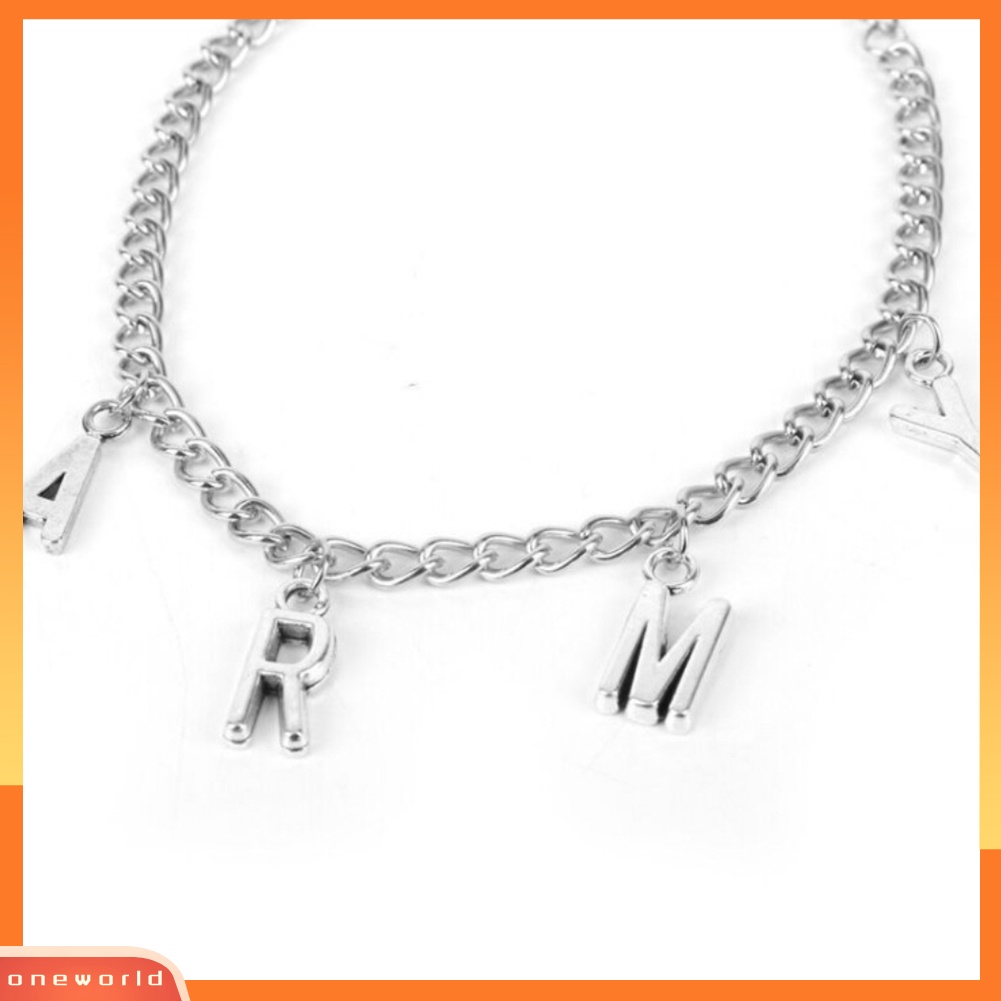 [ONE] Fashion Unisex Huruf ARMY Pesona Rantai Gelang Bangle Perhiasan Hadiah Ulang Tahun