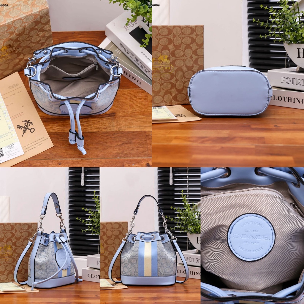 Coa Dempsey Bucket Signature Bag's Silver Hardware R84600