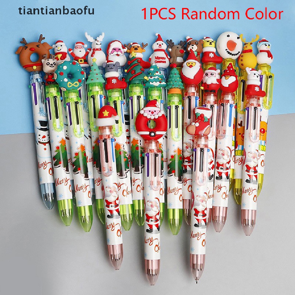 1 Pc Pulpen 6 Warna Dapat Ditarik Untuk Hadiah Natal