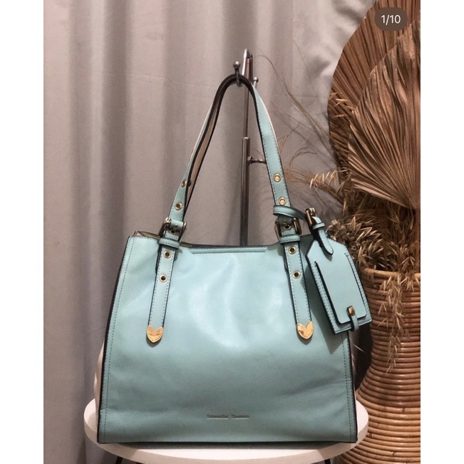Preloved Samantha Thavasa Tote Bag Blue Minty