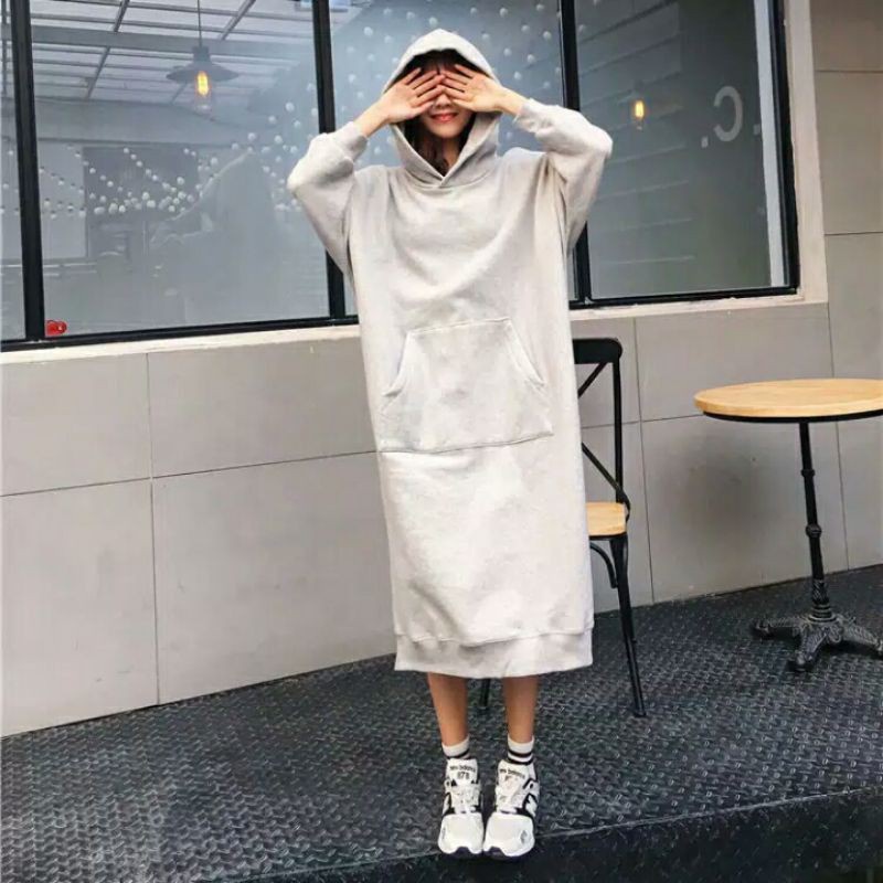 sweater wanita_ long dres cover_ oversize Korea style terbaru