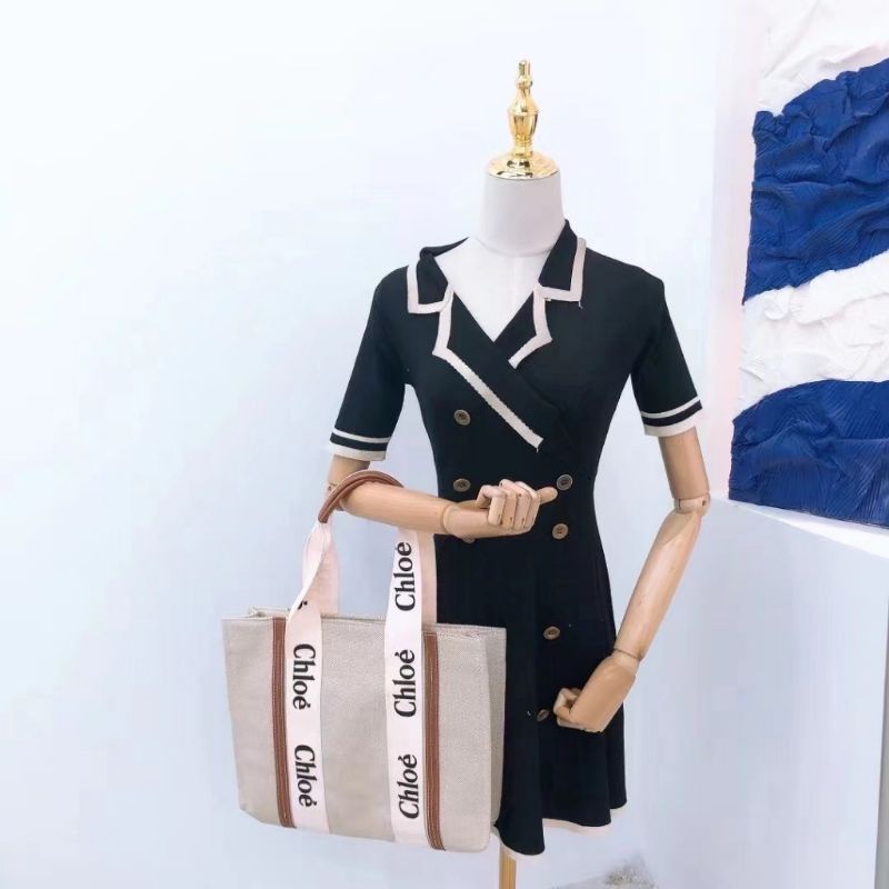 TAS TOTE WANITA IMPORT / CHL*E CANVAS TOTE BAG UK 37x8x31