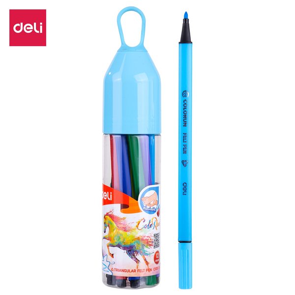 

Spidol DELI Triangular Felt Pen Colorun 12 Warna - C10506
