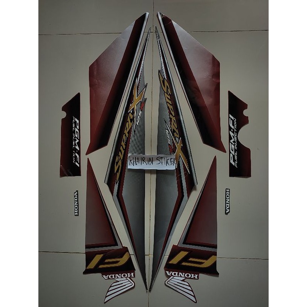 striping stiker Supra x 125 PGm fi merah abu 2009 2010