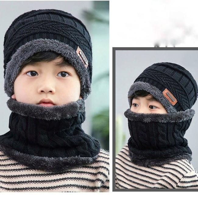 Kupluk Topi Syal Anak Cewek dan Cowok Musim Dingin Winter