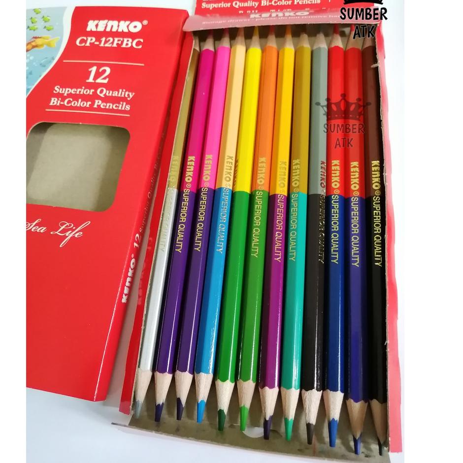 

[KODE PRODUK Z60ER8392] Pensil Warna KENKO 12 warna Bi-color CP-12FBC ( total 24 warna dengan 2 sisi ) Color Pensil