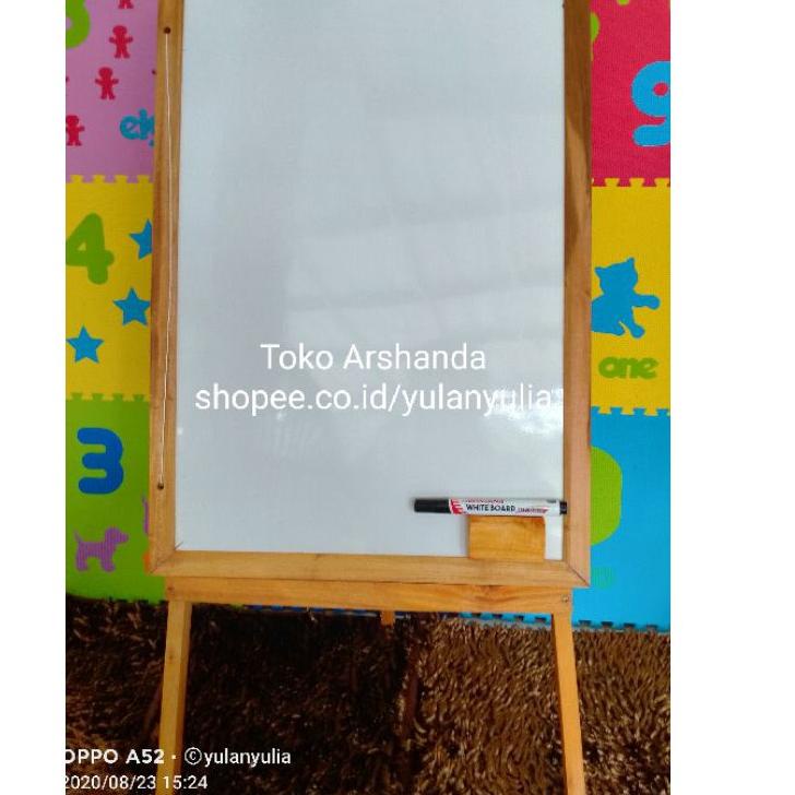 

[K-2W »] papan tulis 40x60 white board +standing gratis spidol dan penghapus-langsung kirim