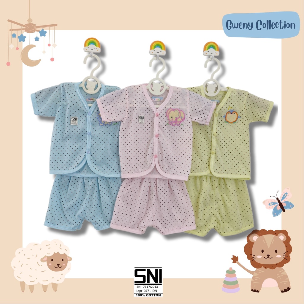 SETELAN BAJU&amp;CELANA LENGAN PENDEK, LENGAN PANJANG, TANPA LENGAN/KUTUNG BAJU SETELAN ANAK BAYI/NEWBORN UNISEX (ADT)