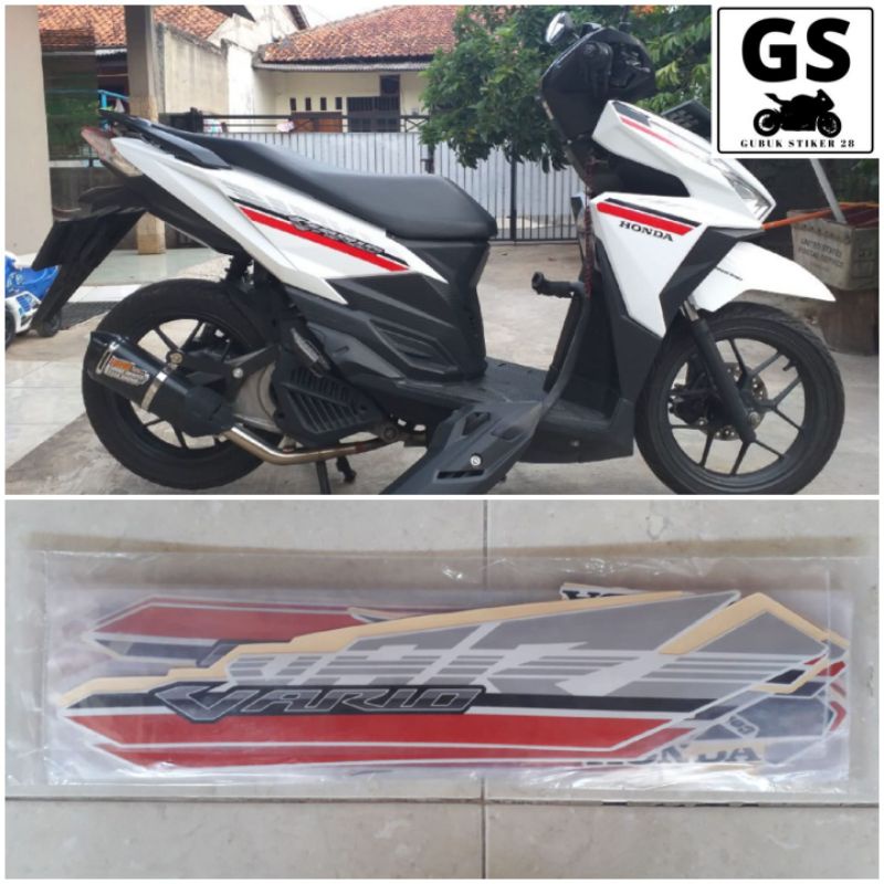 ORIGINAL STRIPING STIKER LIS BODY MOTOR HONDA VARIO 125 2017 PUTIH