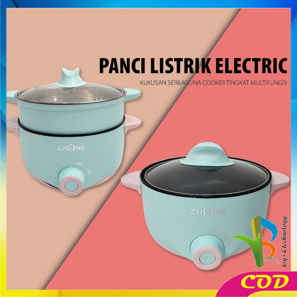 RB-C521 Panci Listrik Electric Kukusan Serbaguna Cooker Tingkat Multifungsi Lapisan Keramik Panci Anti Lengket