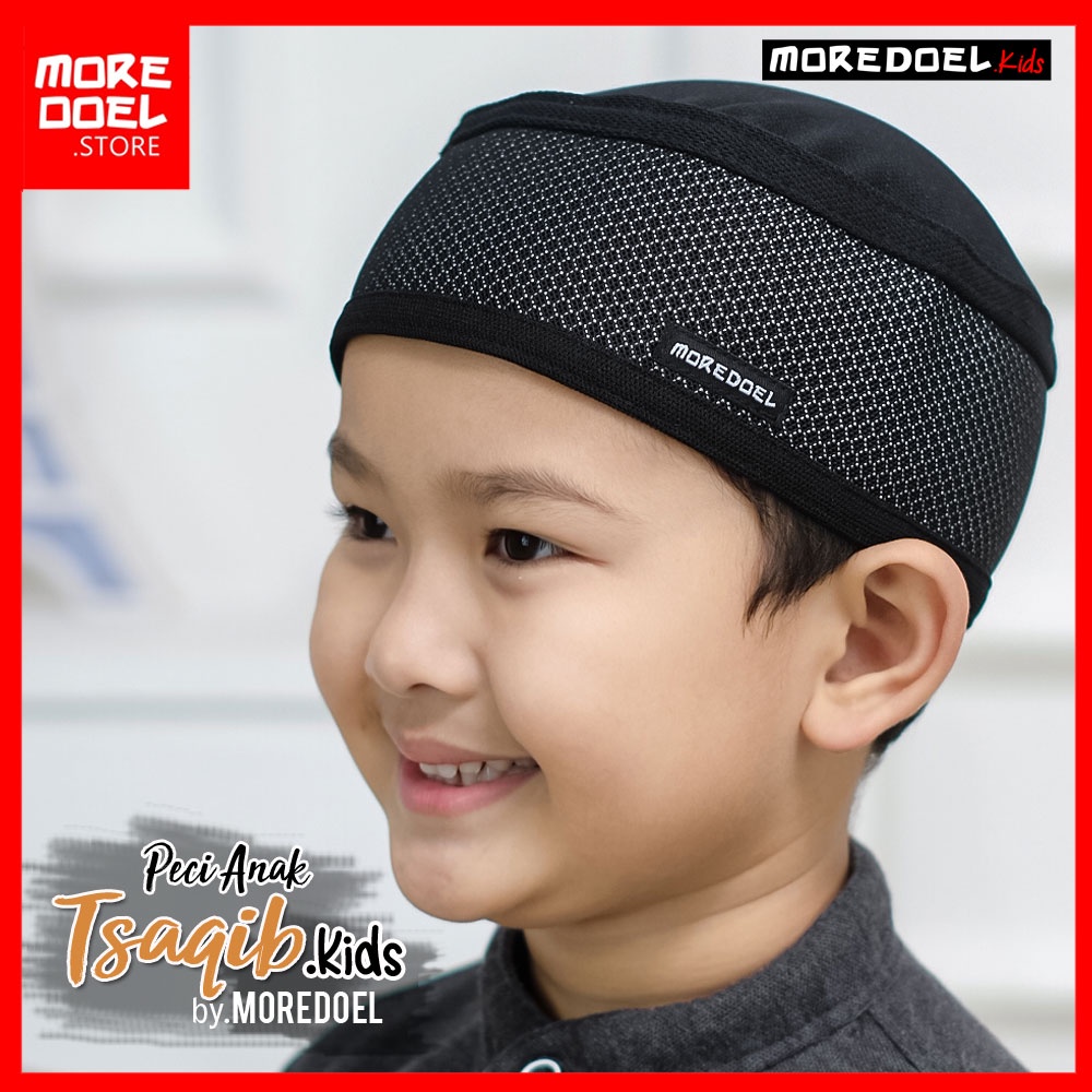 Kopiah Peci Hitam Anak Motif Tsaqib By Moredoel Mewah dan Elegant