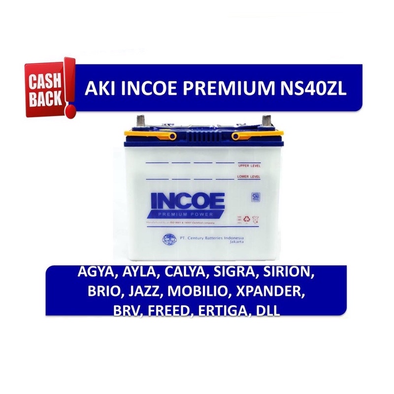 Aki Mobil Incoe Premium NS40ZL INPR-NS40ZL Agya Ayla Calya Sigra