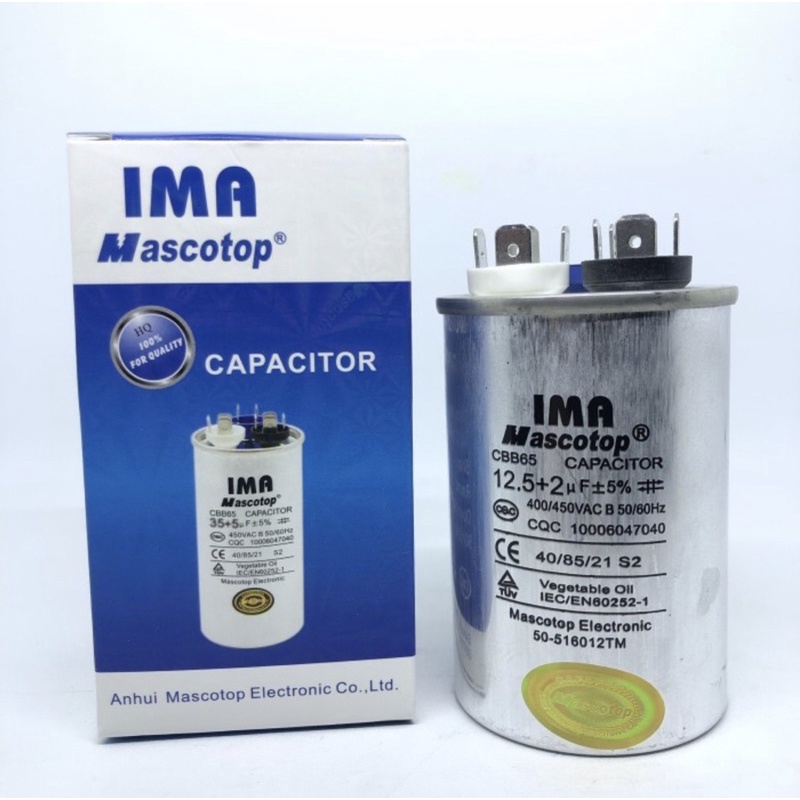 Kapasitor AC Ganda / Capasitor AC Double 12,5+2UF IMA Mascotop