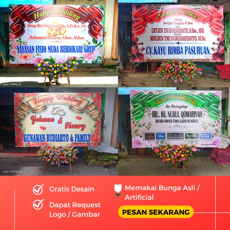 Bunga Papan Duka Cita Wedding Congratulation Grand Opening