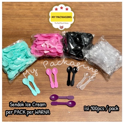 SENDOK ICE CREAM ISI 300 PCS / SENDOK JELLY / SENDOK PUDING WARNA / SENDOK KECIL