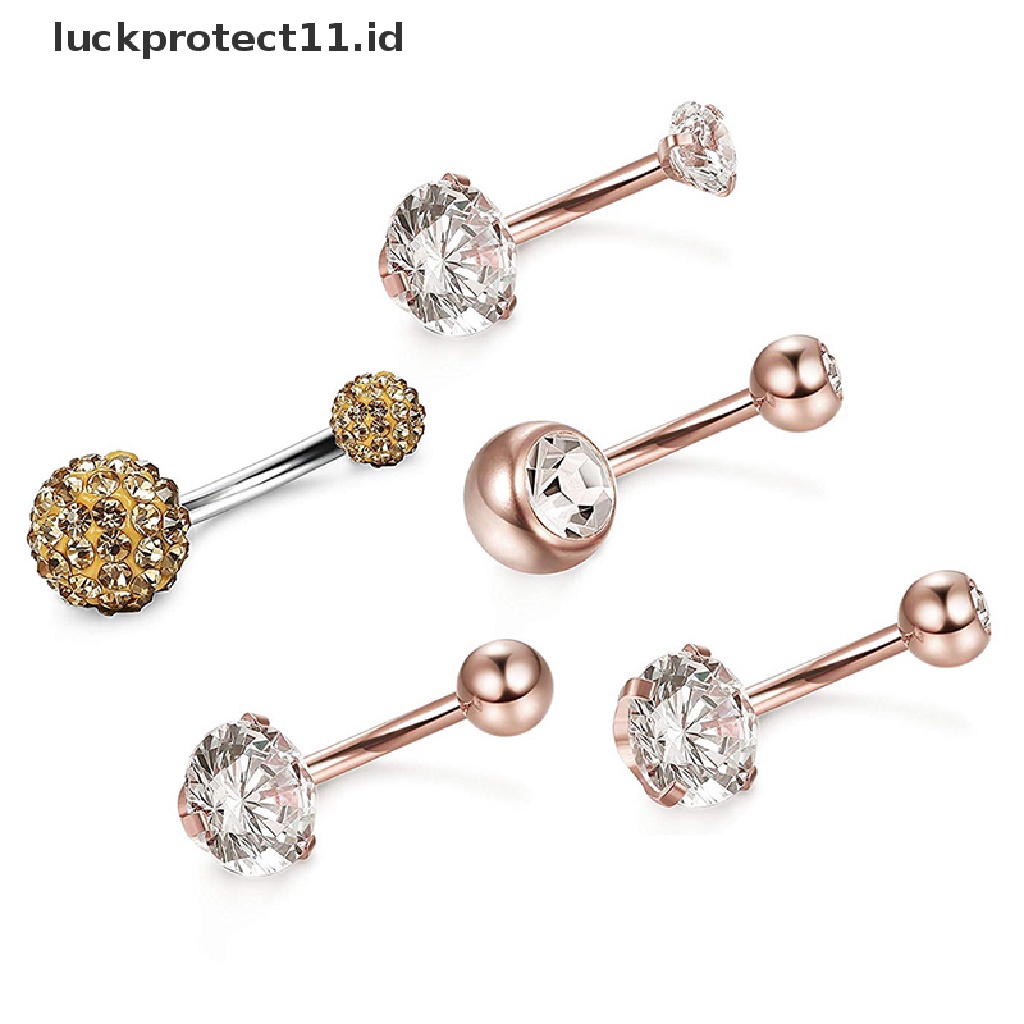 /Fashion Hot// Fashion// 5PCS/Set Cincin Pusar Pusar Kristal Stainless Steel Bar Perhiasan.