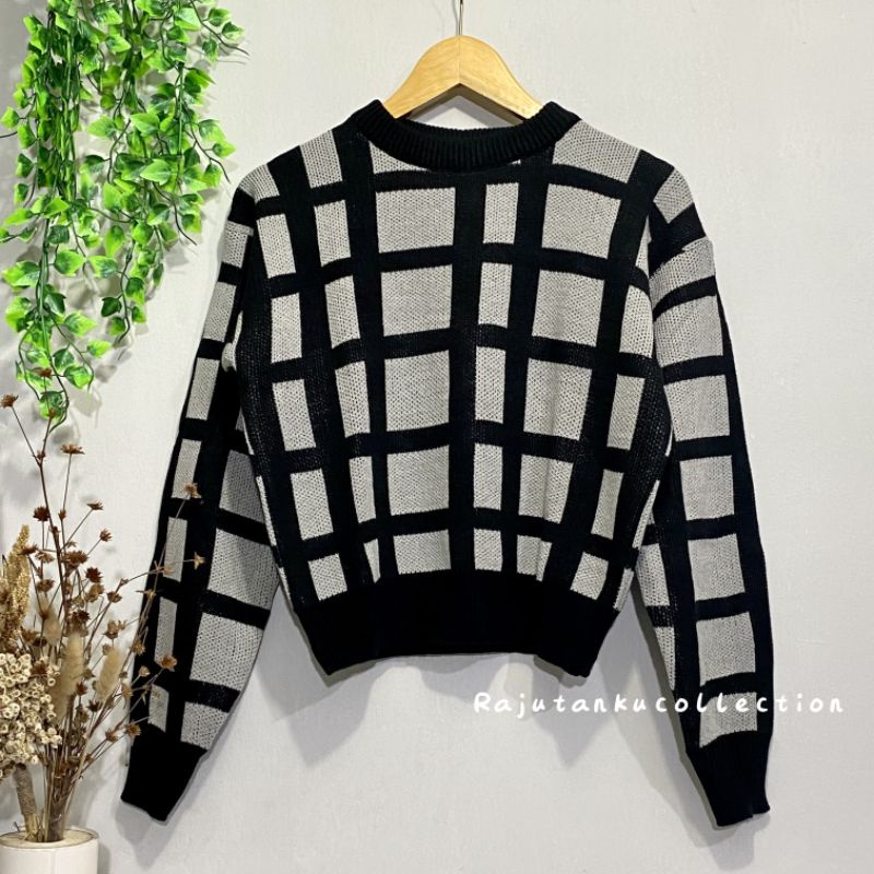 TANTRI SWEATER ROUNDNECK OVERSIZE SEMI CROP