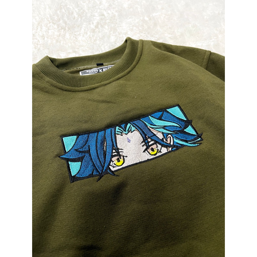 Crewneck Xiao Embroidery Anime Gaming Genshin Impact Premium Unisex